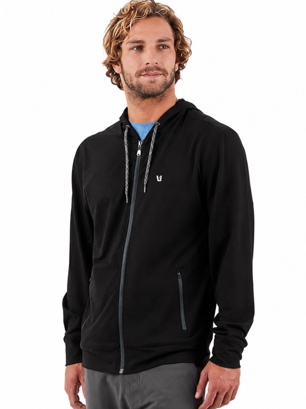 Vuori Jackson Performance Full Zip Hoodie V213 Black Men’s Medium EUC!